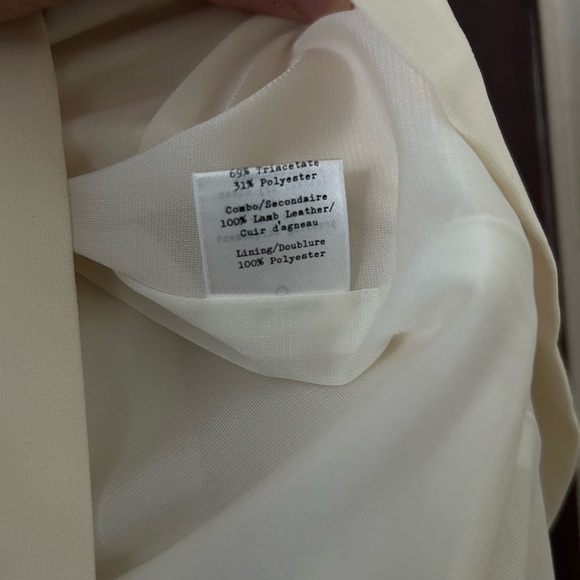 Elegant Rag and Bone Ivory leather accent Sheath Dress - Picture 6 of 7